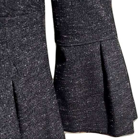 A. Byer Vintage Charcoal Gray Textured Coat Dress L Buttons Women's M Soft Girl - Picture 6 of 9